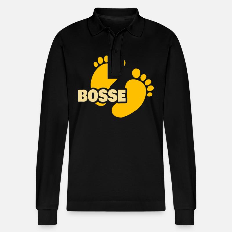 Geburt Bosse - Stanley/Stella Unisex Bio-Langarm-Poloshirt Prepster - Schwarz