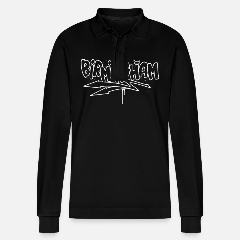 Birmingham Graffiti - Stanley/Stella Unisex Bio-Langarm-Poloshirt Prepster - Schwarz