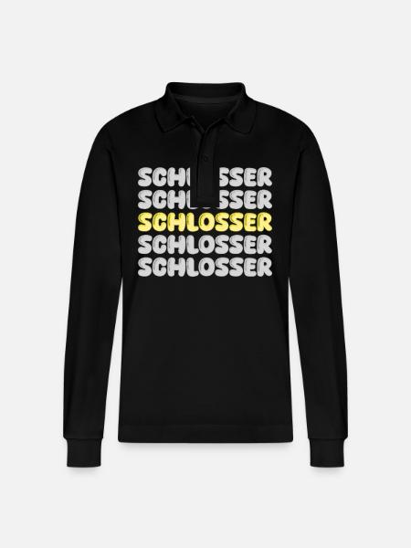 Gift for locksmith - Stanley/Stella Organic Unisex Long-Sleeved Polo Shirt Prepster - black