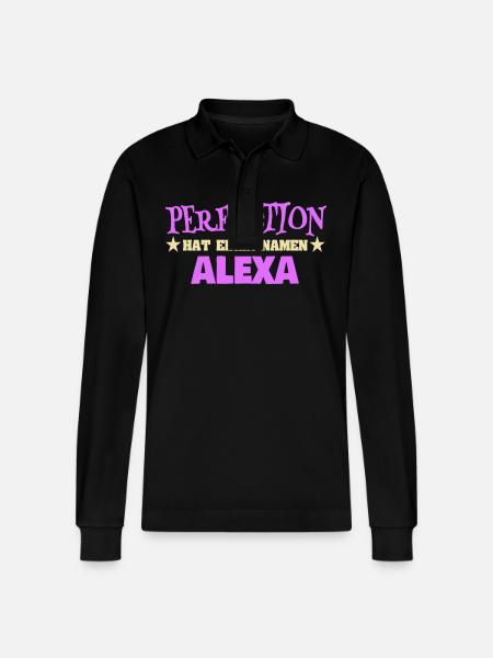 Frauenname Alexa - Stanley/Stella Unisex Bio-Langarm-Poloshirt Prepster - Schwarz