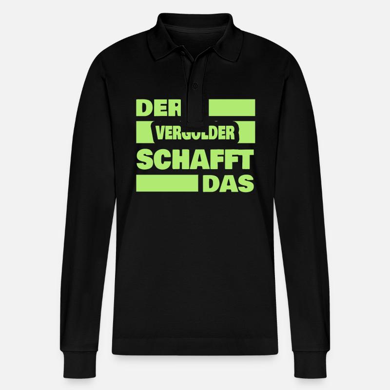 Arbeit Vergolder - Stanley/Stella Unisex Bio-Langarm-Poloshirt Prepster - Schwarz