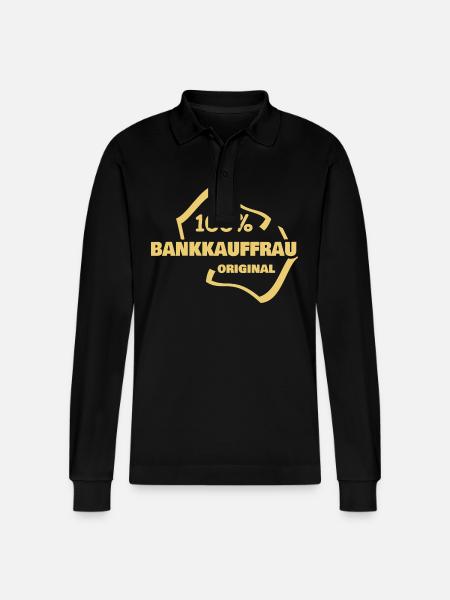 Bankkauffrau - Stanley/Stella Unisex Bio-Langarm-Poloshirt Prepster - Schwarz