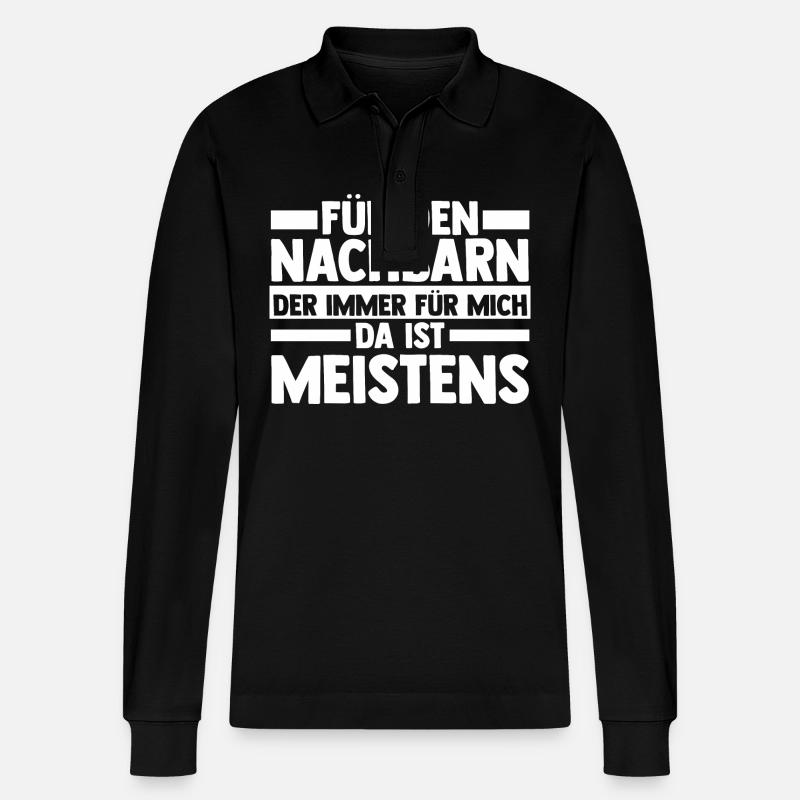Nachbarschaft Bester Nachbar - Stanley/Stella Unisex Bio-Langarm-Poloshirt Prepster - Schwarz