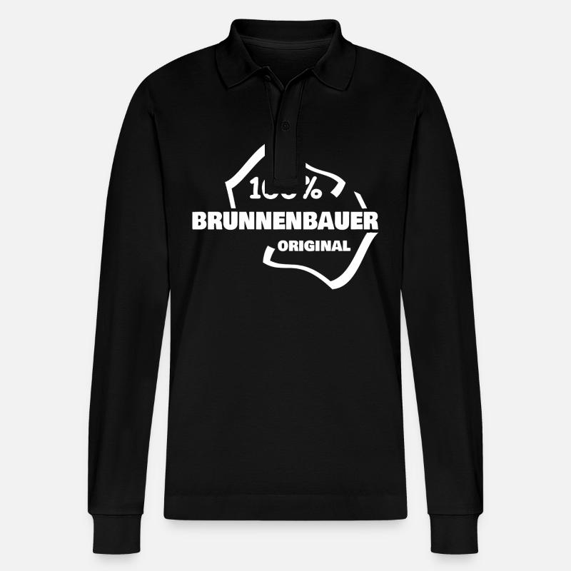 Profession Constructeur de puits - Polo à manches longues bio PREPSTER Stanley/Stella Unisexe - noir