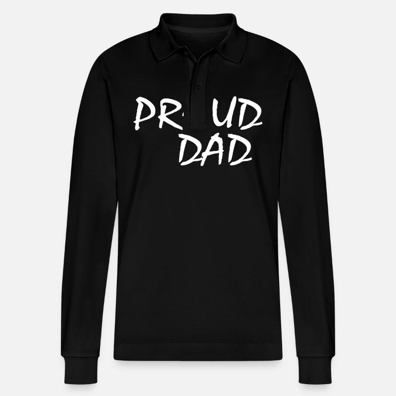 Proud dad - Stanley/Stella Unisex Bio-Langarm-Poloshirt Prepster - Schwarz