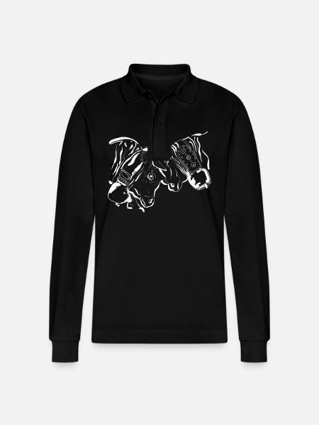 Hérens Kuh, Eringer, Königin Kampf - Stanley/Stella Unisex Bio-Langarm-Poloshirt Prepster - Schwarz