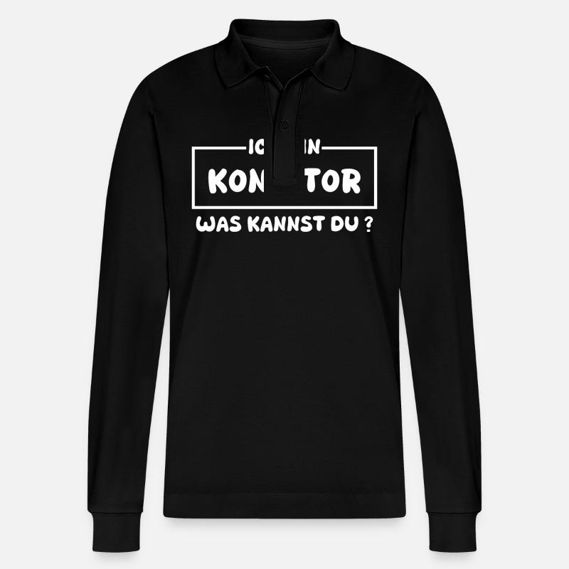 Konditor - Stanley/Stella Unisex Bio-Langarm-Poloshirt Prepster - Schwarz