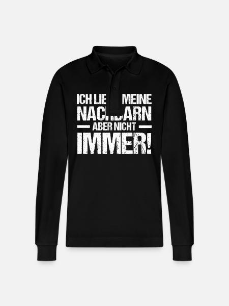 Nachbarschaft Bester Nachbar - Stanley/Stella Unisex Bio-Langarm-Poloshirt Prepster - Schwarz