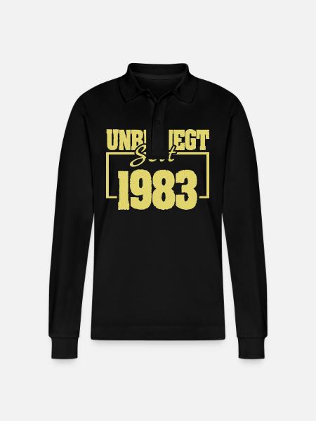 Undefeated 1983 - Stanley/Stella Organic Unisex Long-Sleeved Polo Shirt Prepster - black