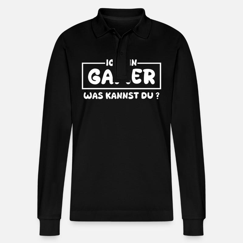 Gamer als Beruf - Stanley/Stella Unisex Bio-Langarm-Poloshirt Prepster - Schwarz
