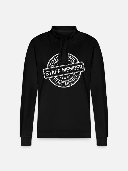 Staff Member - Stanley/Stella Organic Unisex Long-Sleeved Polo Shirt Prepster - black