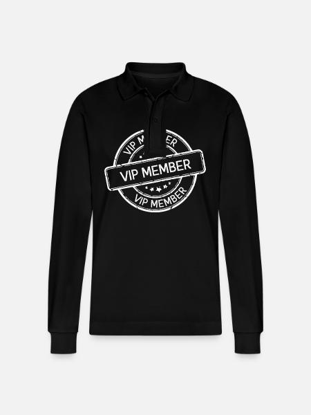 Vip Member - Stanley/Stella Organic Unisex Long-Sleeved Polo Shirt Prepster - black