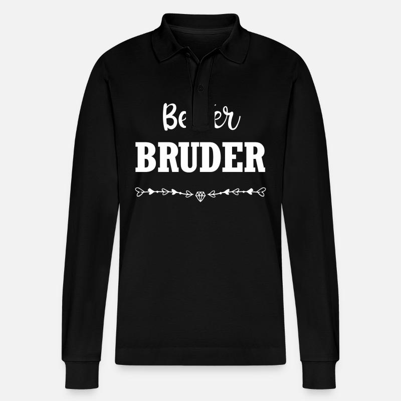 Bester Bruder - Stanley/Stella Unisex Bio-Langarm-Poloshirt Prepster - Schwarz