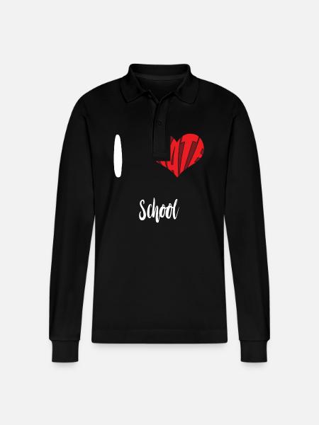 Hate School Stop Hate Anti Hate - Stanley/Stella Organic Unisex Long-Sleeved Polo Shirt Prepster - black