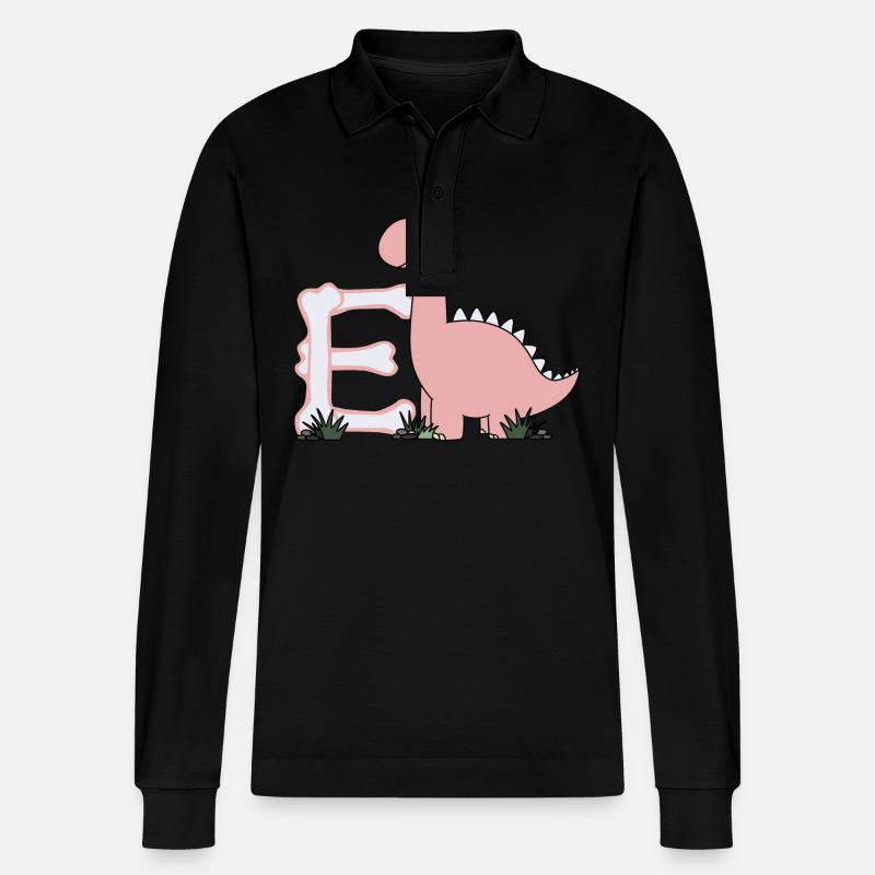 Buchstabe E - Stanley/Stella Unisex Bio-Langarm-Poloshirt Prepster - Schwarz