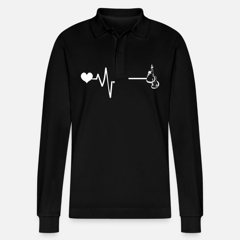 Boxen Boxhandschuhe Puls Liebe - Stanley/Stella Unisex Bio-Langarm-Poloshirt Prepster - Schwarz