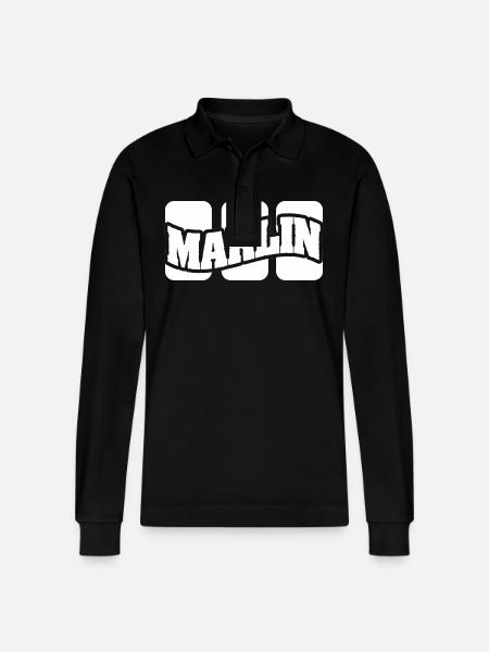 Name Marlin - Stanley/Stella Organic Unisex Long-Sleeved Polo Shirt Prepster - black