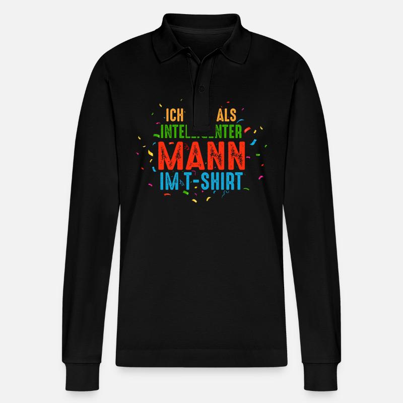 Karnevalskostüm Fasching Karneval - Stanley/Stella Unisex Bio-Langarm-Poloshirt Prepster - Schwarz