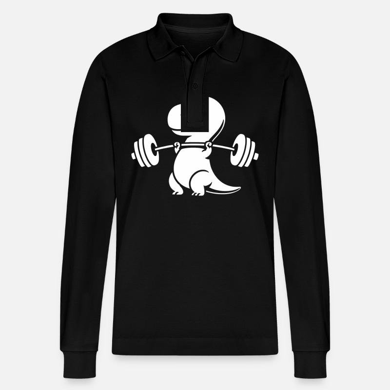 T-Rex avec entraînement avec haltères - Polo à manches longues bio PREPSTER Stanley/Stella Unisexe - noir