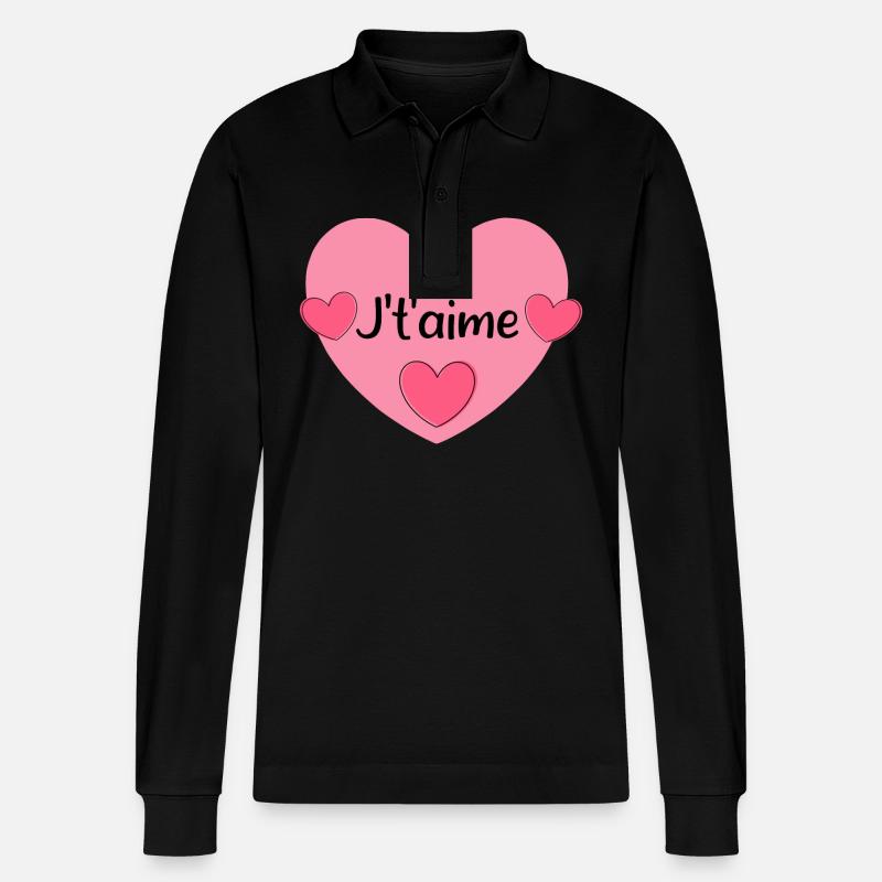 saint-valentin - Polo à manches longues bio PREPSTER Stanley/Stella Unisexe - noir