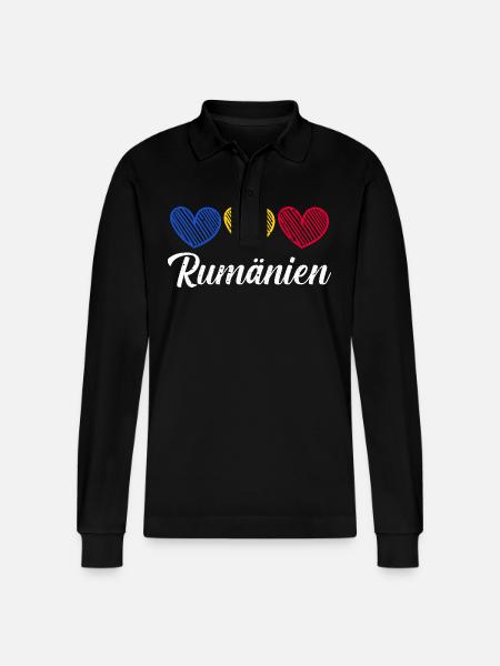 Roumains Roumanie - Polo à manches longues bio PREPSTER Stanley/Stella Unisexe - noir