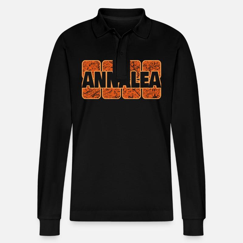 Vorname Annalea - Stanley/Stella Unisex Bio-Langarm-Poloshirt Prepster - Schwarz