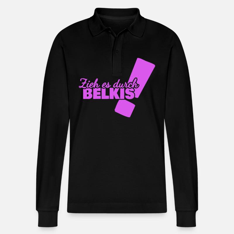 Prénom Belkis - Polo à manches longues bio PREPSTER Stanley/Stella Unisexe - noir