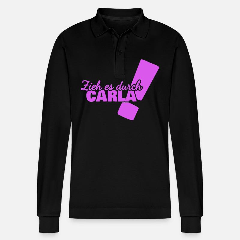 Vorname Carla - Stanley/Stella Unisex Bio-Langarm-Poloshirt Prepster - Schwarz
