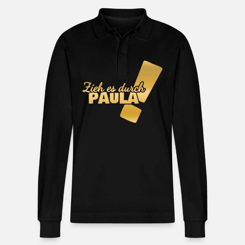 Paula comme prénom - Polo à manches longues bio PREPSTER Stanley/Stella Unisexe - noir
