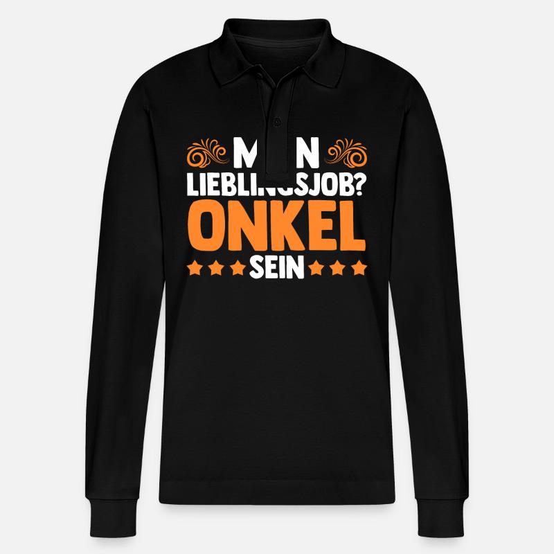 Onkel - Stanley/Stella Unisex Bio-Langarm-Poloshirt Prepster - Schwarz