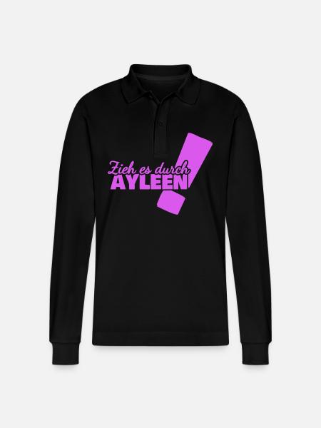 Ayleen as a first name - Stanley/Stella Organic Unisex Long-Sleeved Polo Shirt Prepster - black