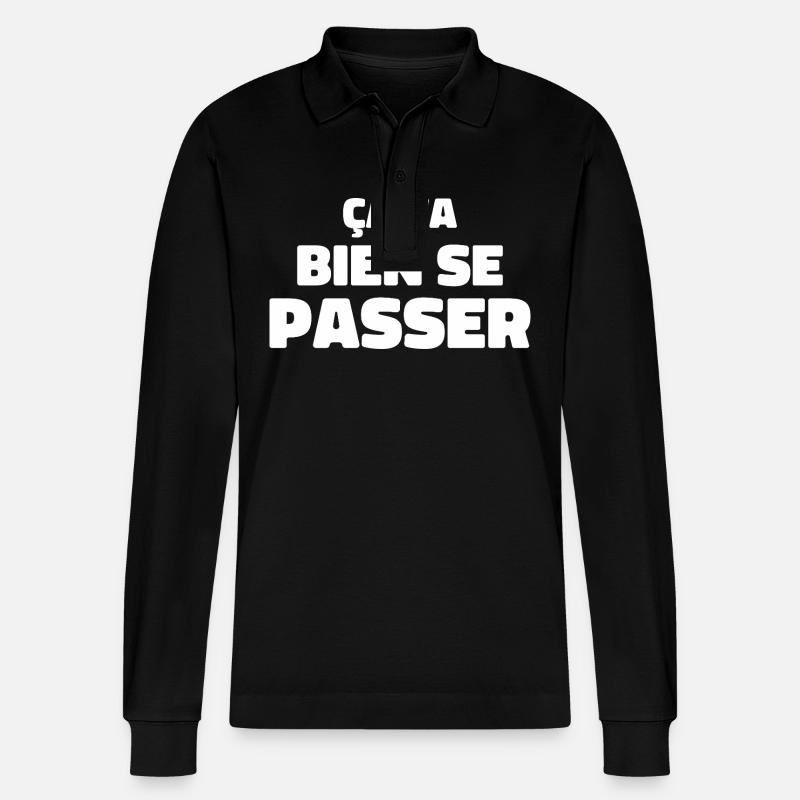 Es wird schon gut - Stanley/Stella Unisex Bio-Langarm-Poloshirt Prepster - Schwarz