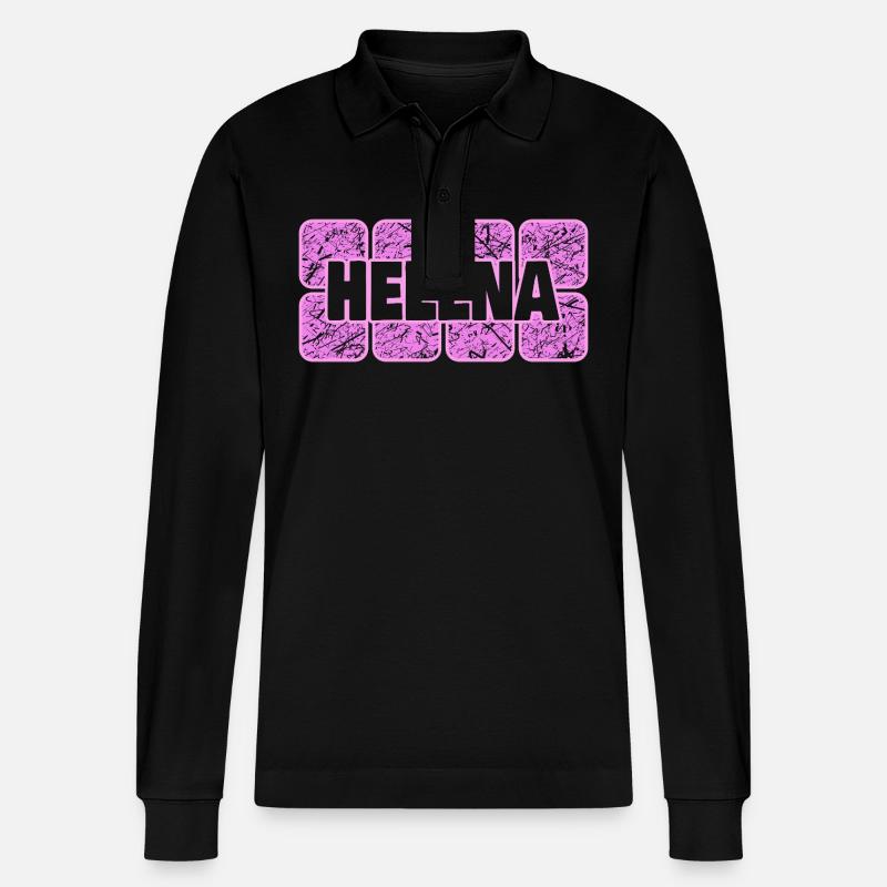 Helena als Ehefrau - Stanley/Stella Unisex Bio-Langarm-Poloshirt Prepster - Schwarz