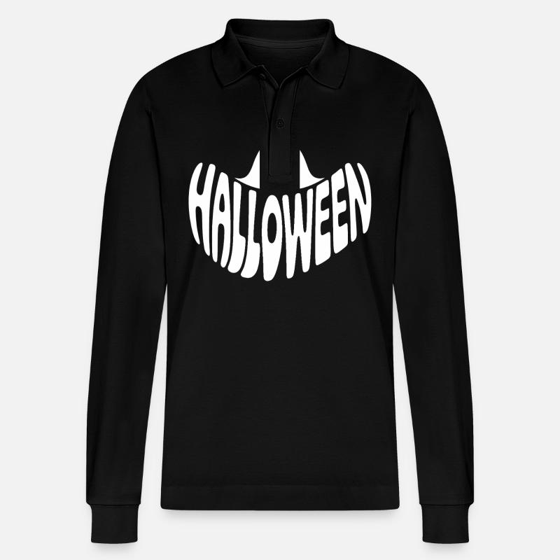 Ghost - Logo d’Halloween cool - Polo à manches longues bio PREPSTER Stanley/Stella Unisexe - noir