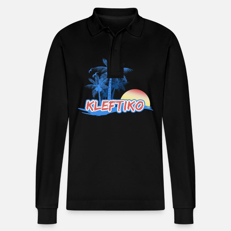 Plage de Kleftiko - Polo à manches longues bio PREPSTER Stanley/Stella Unisexe - noir