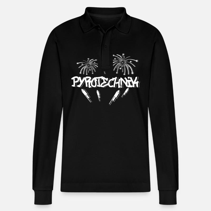 Pyrotechnik - Stanley/Stella Unisex Bio-Langarm-Poloshirt Prepster - Schwarz