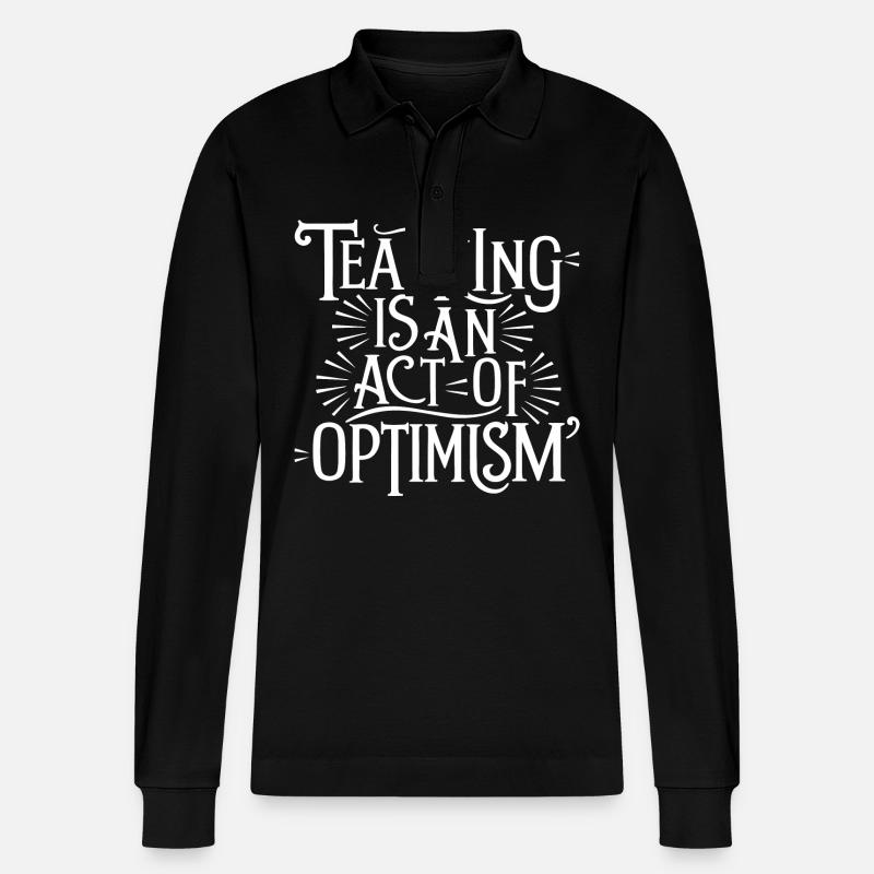 Lehren ist Optimismus, optimistisch sein - Stanley/Stella Unisex Bio-Langarm-Poloshirt Prepster - Schwarz
