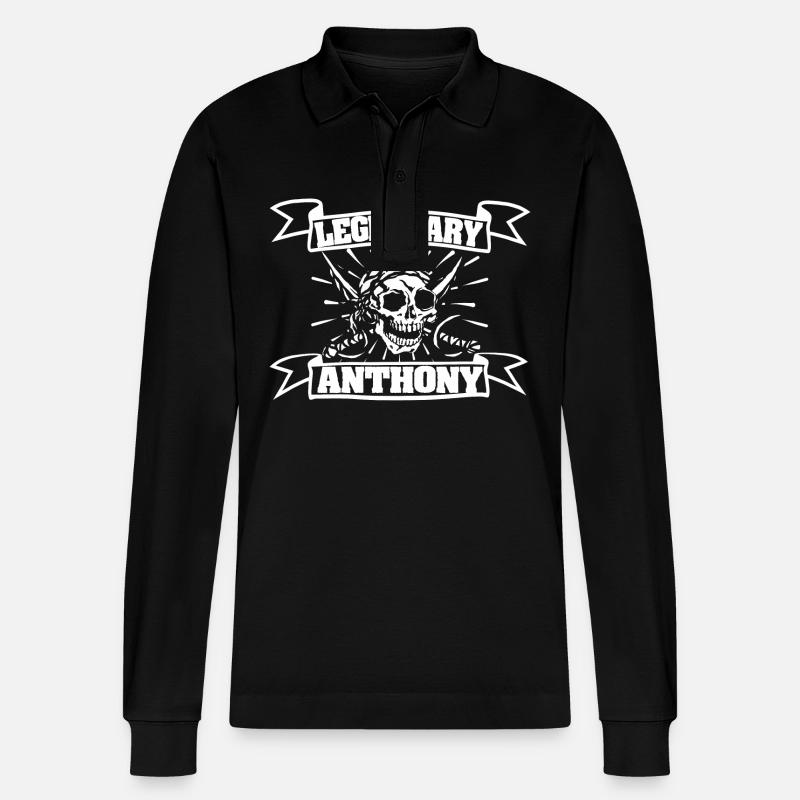 Anthony - Stanley/Stella Unisex Bio-Langarm-Poloshirt Prepster - Schwarz