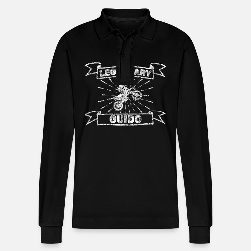 Guido - Polo a manica lunga ecologica unisex Prepster di Stanley/Stella - nero