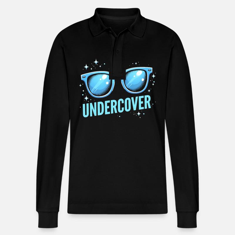 Déguisement Undercover - Sunglasses Fun - Polo à manches longues bio PREPSTER Stanley/Stella Unisexe - noir