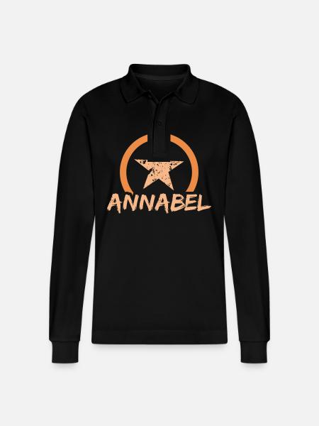 Annabel as a first name - Stanley/Stella Organic Unisex Long-Sleeved Polo Shirt Prepster - black