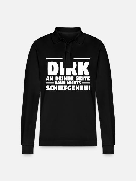 First name Dirk - Stanley/Stella Organic Unisex Long-Sleeved Polo Shirt Prepster - black