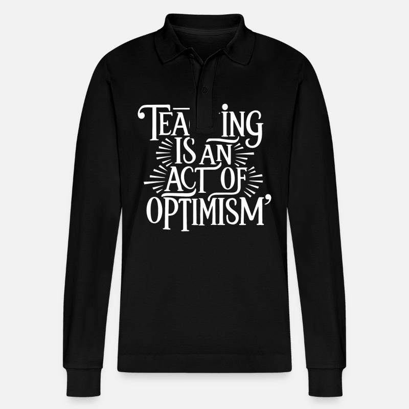 Lehren ist Optimismus, optimistisch sein - Stanley/Stella Unisex Bio-Langarm-Poloshirt Prepster - Schwarz