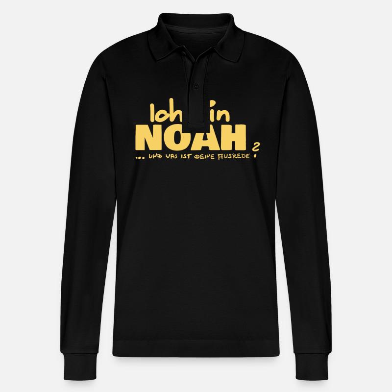 Noah - Stanley/Stella Unisex Bio-Langarm-Poloshirt Prepster - Schwarz