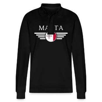 T-shirt Malte : Histoire, Magie de l’île, Culture - Polo à manches longues bio PREPSTER Stanley/Stella Unisexe - noir - Devant - Anna (173cm) & Nico (186cm)