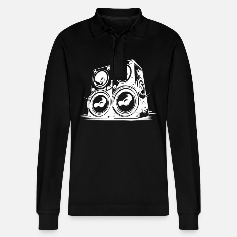 Musique Boxe Symbole Basse - Polo à manches longues bio PREPSTER Stanley/Stella Unisexe - noir