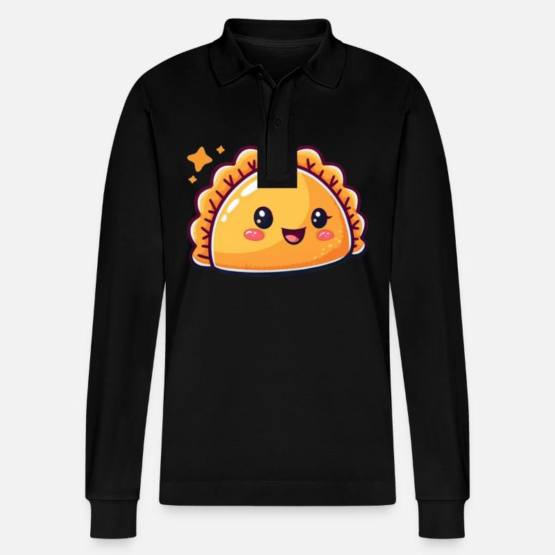 Süßer Empanada Comic - Stanley/Stella Unisex Bio-Langarm-Poloshirt Prepster - Schwarz