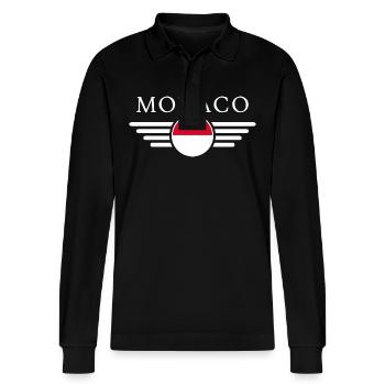 T-shirt Monaco : Glamour, Brillance - Polo à manches longues bio PREPSTER Stanley/Stella Unisexe - noir - Devant - Anna (173cm) & Nico (186cm)
