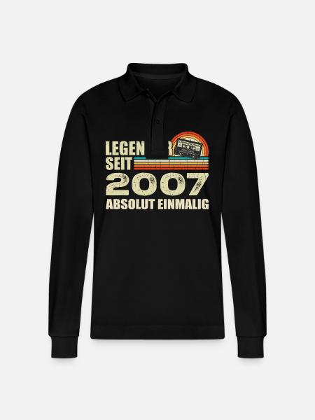 Legendary since 2007 - absolutely unique - Stanley/Stella Organic Unisex Long-Sleeved Polo Shirt Prepster - black