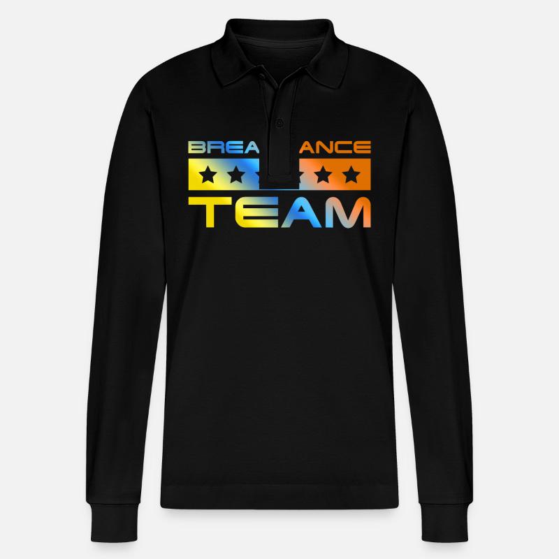 Breakdance Crew Bunt - Stanley/Stella Unisex Bio-Langarm-Poloshirt Prepster - Schwarz